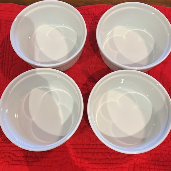 Porcelana Schmidt 5” Ramekins Made in Brazil Porcelain Set of 4 excellent - Picture 3 of 8
